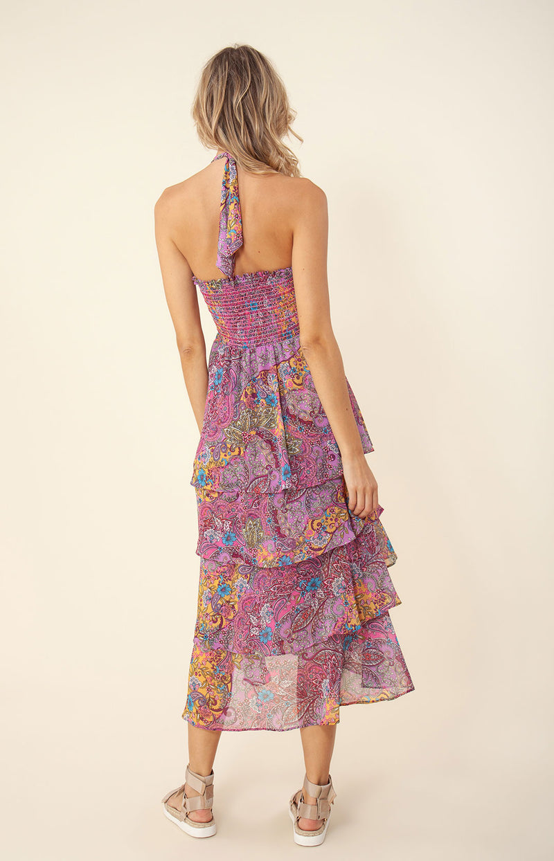 Kestrel Chiffon Smocked Dress, color_pink