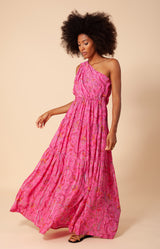 Charlize One Shoulder Maxi Dress, color_pink