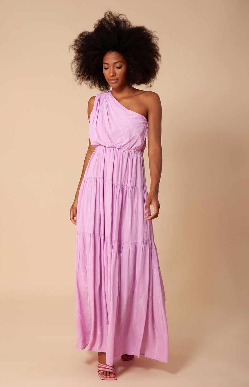Charlize Solid One Shoulder Maxi Dress, color_lilac
