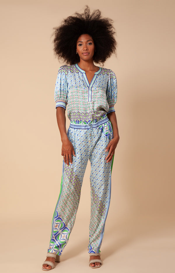 Lauretta Washed Charmeuse Top, color_blue