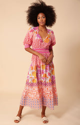 Reina Voile Midi Dress, color_pink