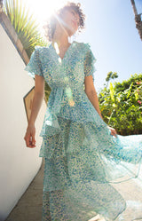 Sania Tiered Chifon Dress, color_blue