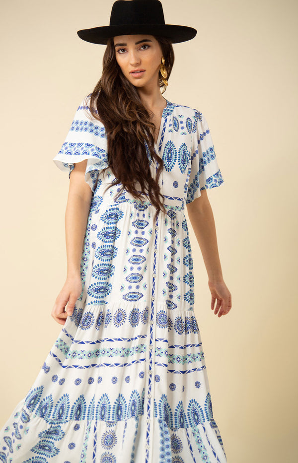 Hania Button Maxi Dress, color_blue