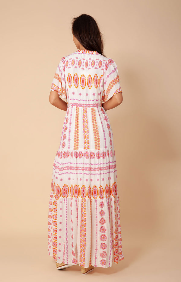 Hania Button Maxi Dress, color_pink