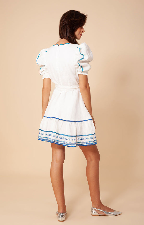 Lorna Embroidered Linen Dress, color_blue