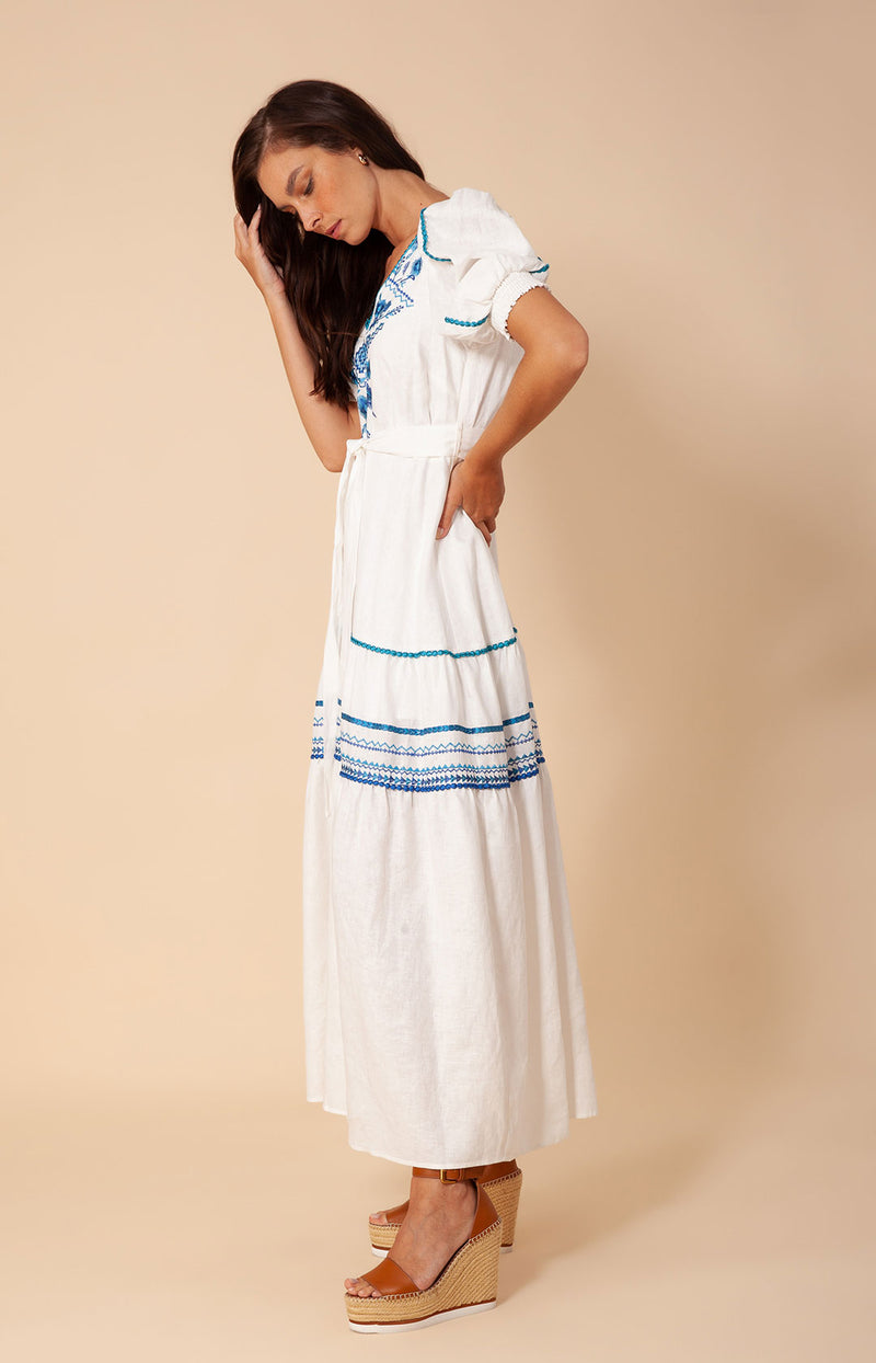 Lorna Embroidered Linen Maxi Dress, color_blue