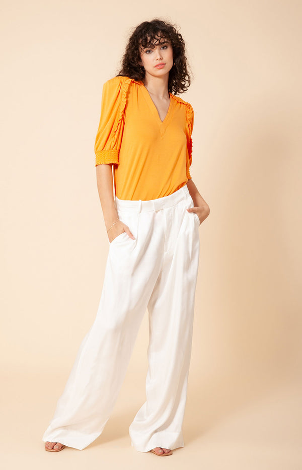 Nyla Solid Jersey Top, color_orange