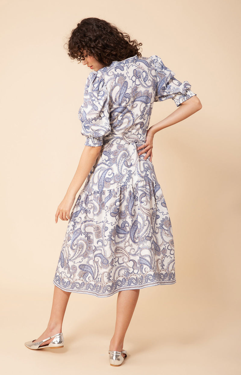 Colette Linen Dress, color_blue