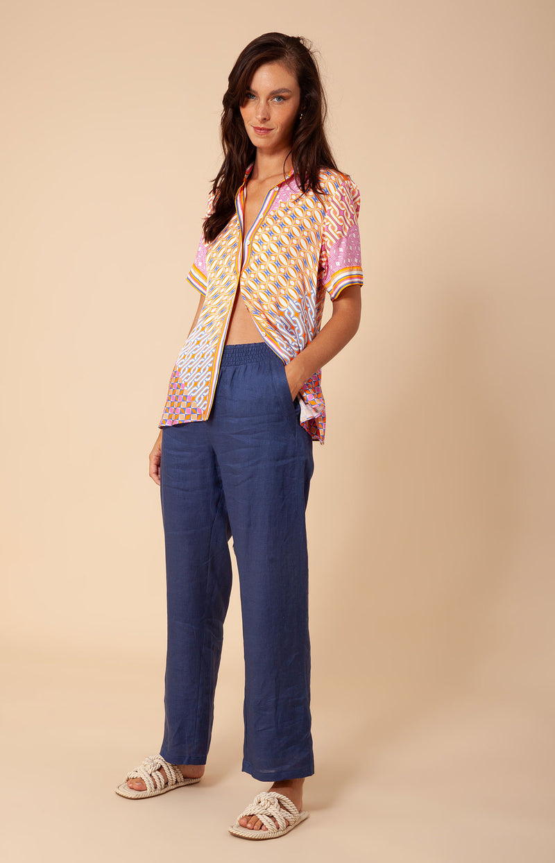Liberty Button Up Top, color_pink